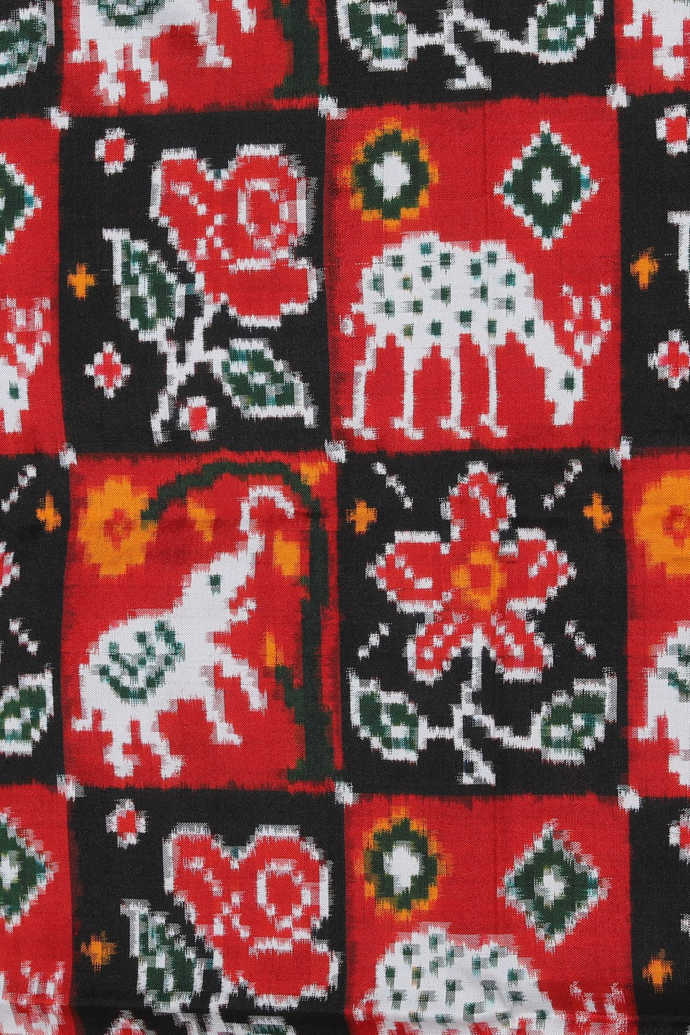 Image of Pochampally Ikat Silk Red Saree